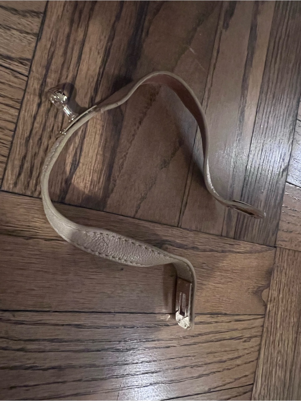 Leather Strap Bracelet with Gold-Tone Hardware - Taupe